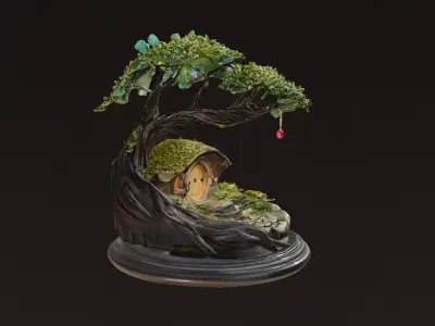 Fantasy Tree House Miniature Detailed  3D print model