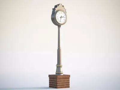 Stylized street clock 3D model