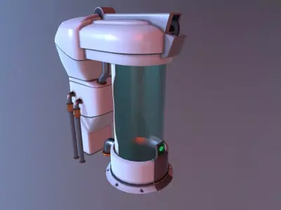 Sci-fi Medical Chamber Low-poly 3D model