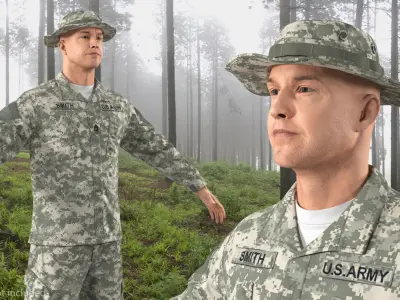  Rigged US Army Soldiers Collection for Maya 