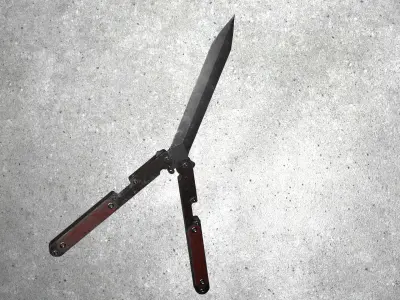Butterfly Knife  Articulated Handles Low-poly 3D model