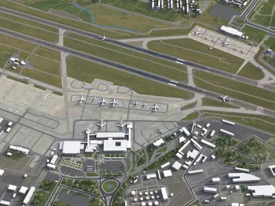 Tashkent - Airport - TAS Low-poly 3D model