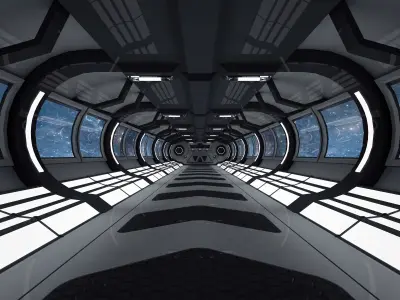 SCI FI INTERIOR SCENE SPACE SHIP Low-poly 3D model