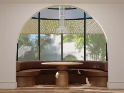 Round Nook Scene with Bell Table 3D model