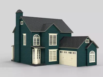 British House Design 18T3  Low-poly 3D model