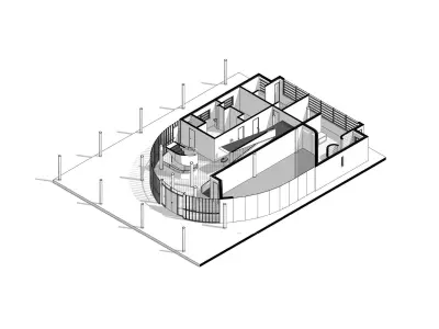 Villa Savoye Le Corbusier Revit 3D model