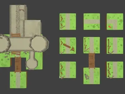 Isometric combined Nature Full Pack Low-poly 3D model