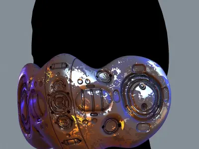 Gas mask helmet 3d model scifi Low-poly  Low-poly 3D model