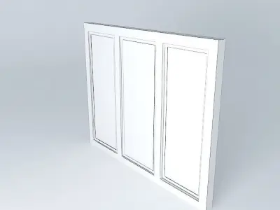 fenettre wooden window with glass Free 3D model