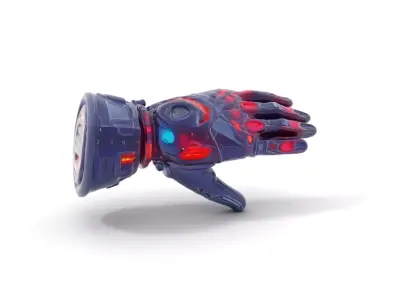Futuristic Robotic Glove Model Pack with LED Accents Low-poly 3D model