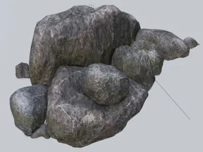 Stone Formation 5 - Rocky Boulder Outcrop - Low Poly Game Ready Low-poly 3D model