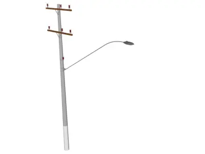 Concrete Lamp Post - Light Pole - Light Post - Street Light 25 3D model