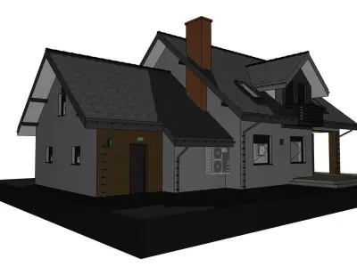one family house model 3D model