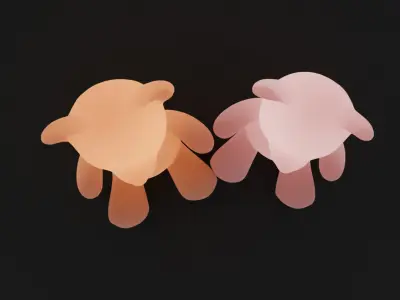 Pair of teddy bears indirect lighting 3D model