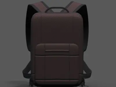 Backpack Camping Generic Color bag baggage pockets  Low-poly 3D model