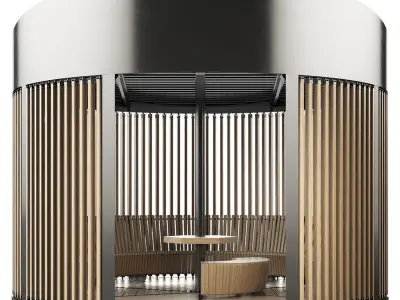 Set of round gazebos 3D model