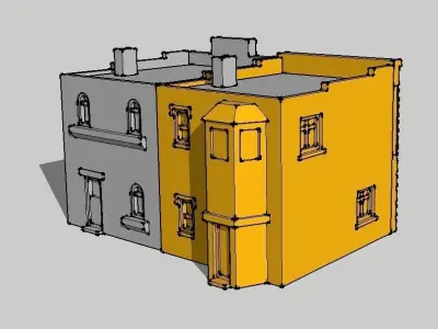 Shop Store Building 2pcs by Outland Models 3D Printable 3D print model