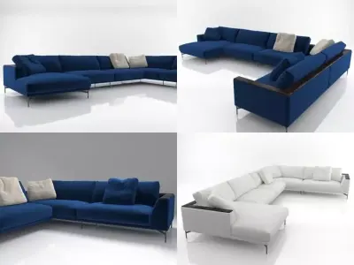 Hollywood sectional sofa 3D model