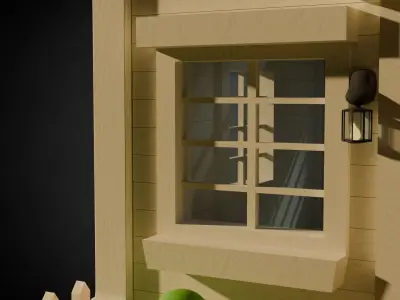 Wooden House Low-poly 3D model