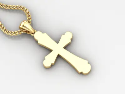 Light Gold 18K Cross Pendant 1CP038 3D print model