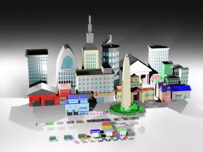 City Pack Low Poly  Free 3D model