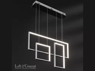 Rectangle Geometry Chandelier Loft-Concept 3D model