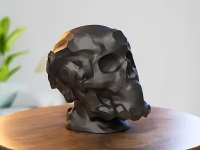 Robot Skull Headphone Stand  Cyborg Headset Stand 3D print model