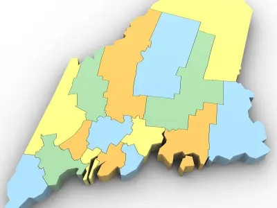 Maine Political Map 3D model
