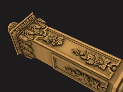 stair-3d-model ornate column 3D model