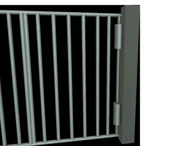 3D Gate metal Low-poly 3D model
