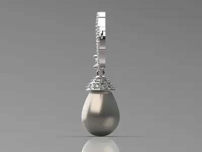 pearl and diamond woman jewelry necklace pp0042 3D print model