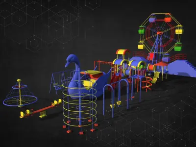 Children Park Ride Collection 3D model
