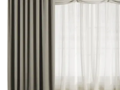 Silk and Satin Curtain Low-poly 3D model