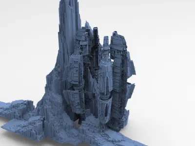 Alien Ship on mountain 3 3D model