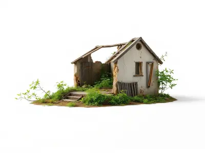 Dilapidated Forgotten House Remnant model pack Low-poly 3D model