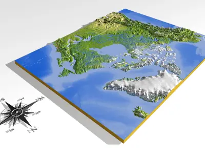 Canada High resolution 3D relief maps 3D model