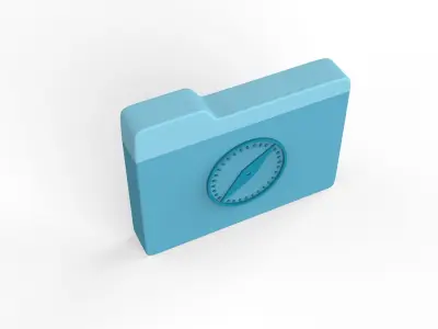 Icon Folder Safari 3D Model Low-poly 3D model