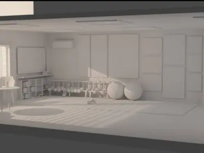 Family Gym Scene Low-poly 3D model