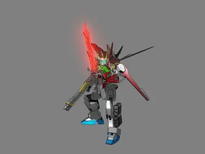 Attacker Gundam B 13 3D model