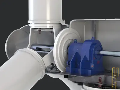  Offshore Wind Turbine with Mechanisms 