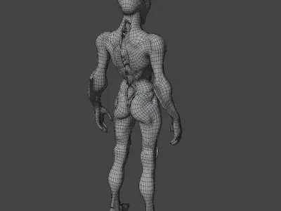 Sci Fi Robot Female Rigged Low-poly 3D model