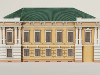 Old building Low-poly 3D model 2