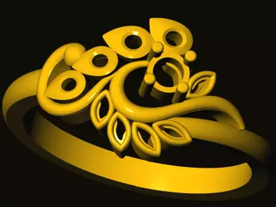 rings gold ring 3D print model