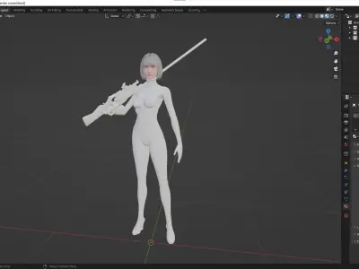 Warrior Girl      Marmoset Toolbag Scene 3D model