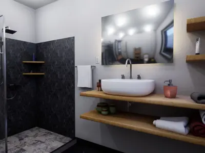 UE4 Scene - Contemporary House VR Low-poly 3D model