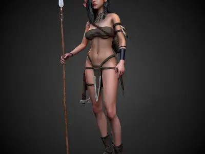 Pawnee Female Girl Character Mika 3D model