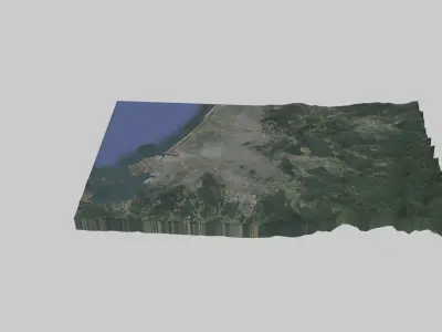 Sendai City Low-poly 3D model