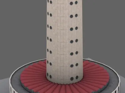Vilnius TV Tower Low-poly 3D model