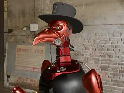 Robot Doctor Plague Low-poly 3D model