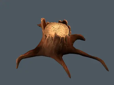 Stylized stump Low-poly 3D model